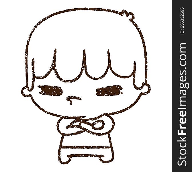 Grumpy Boy Charcoal Drawing