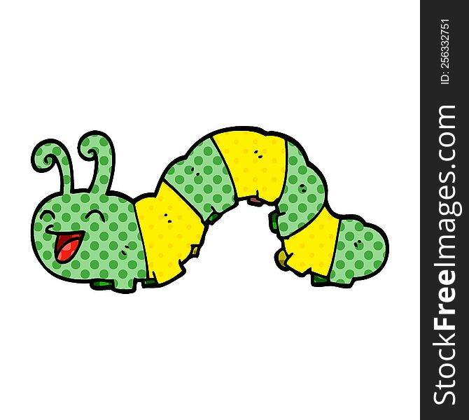 cartoon doodle laughing caterpillar