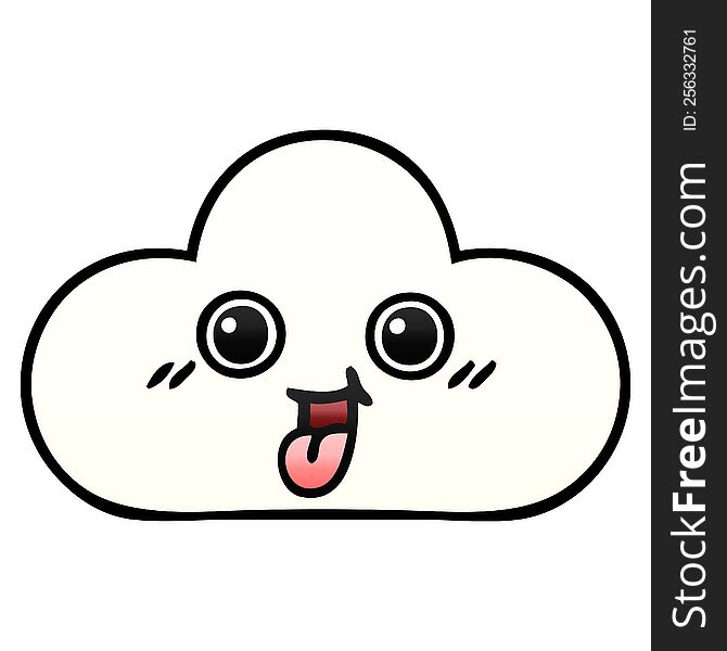 Gradient Shaded Cartoon Cloud
