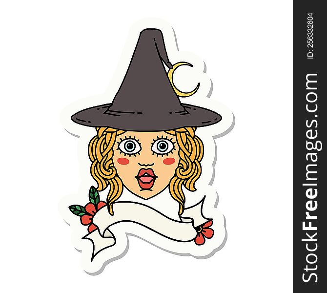 Human Witch Character Face Sticker