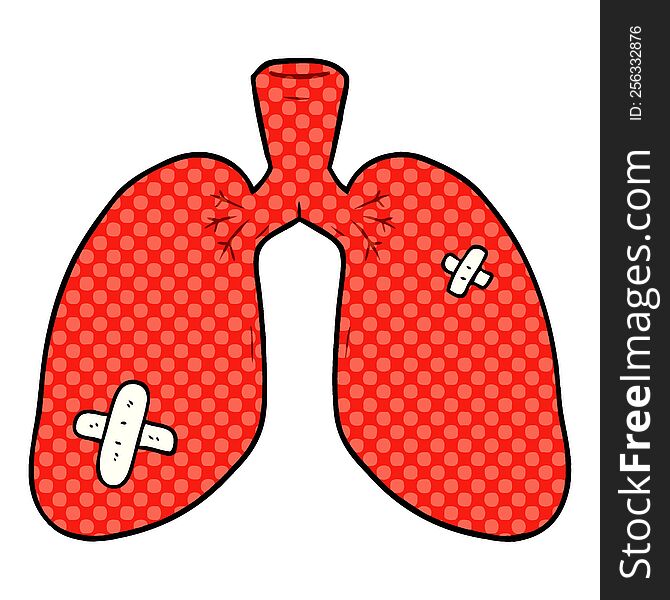 cartoon repaired lungs. cartoon repaired lungs