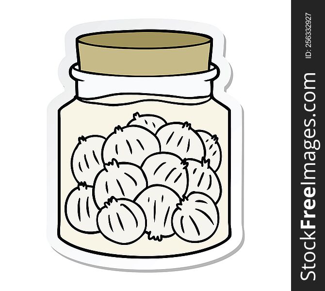 sticker of a cartoon pickled onions