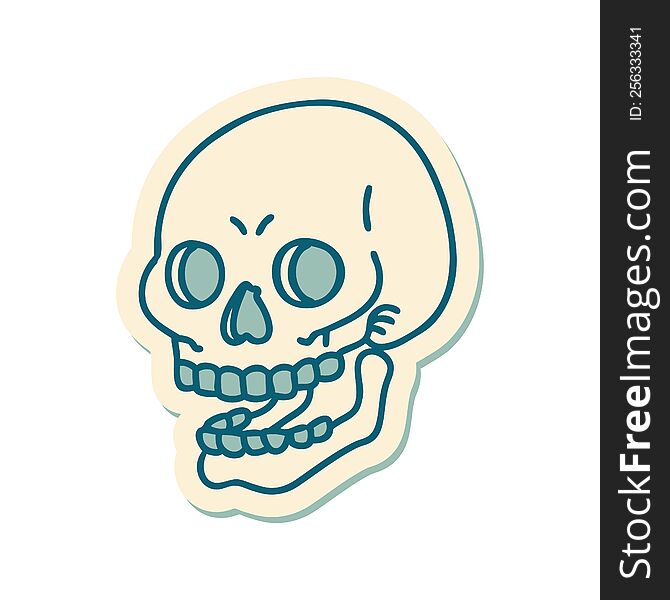 Tattoo Style Sticker Of A Skull