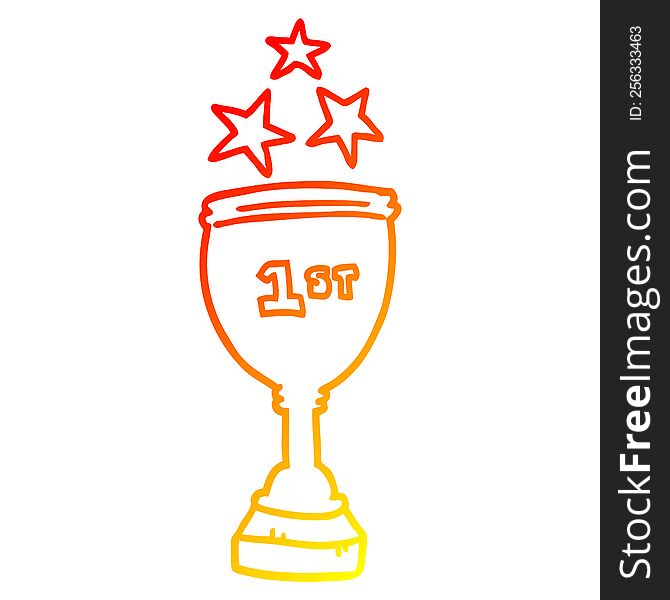 warm gradient line drawing of a cartoon sports trophy
