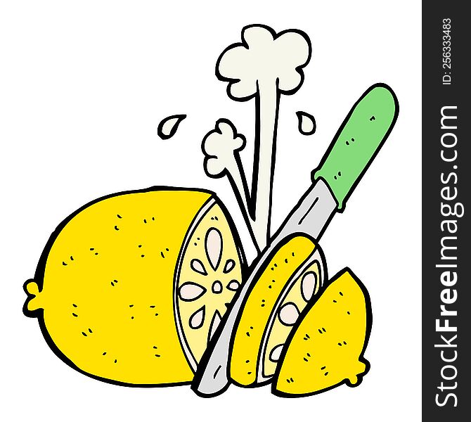 cartoon sliced lemon