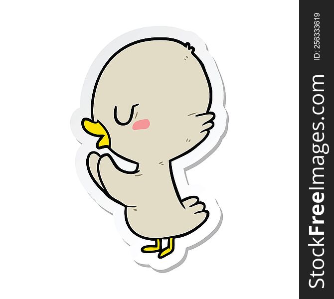 Sticker Of A Cartoon Duckling