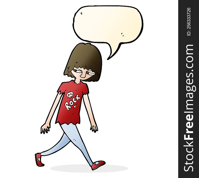 cartoon teenager with speech bubble
