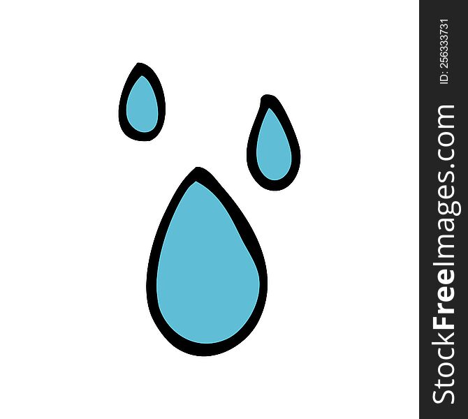 cartoon doodle rain drops