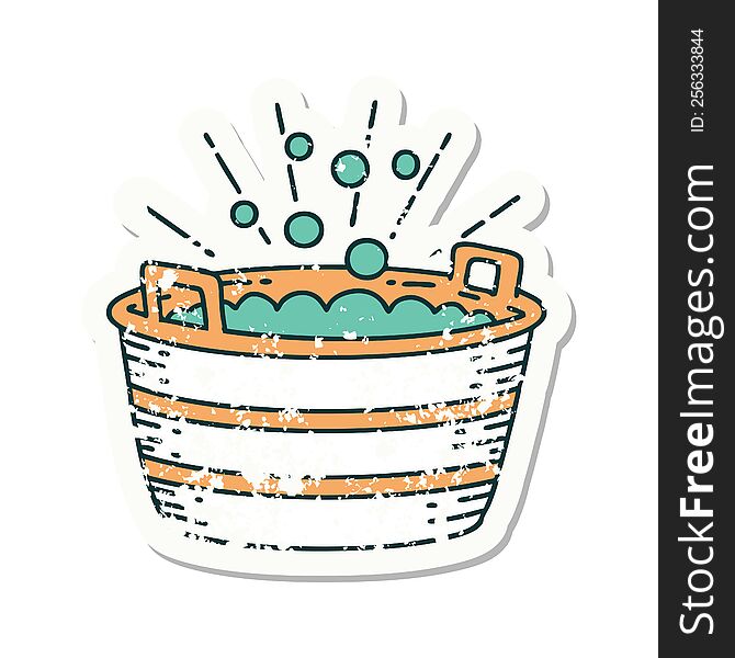 Grunge Sticker Of Tattoo Style Tin Bath