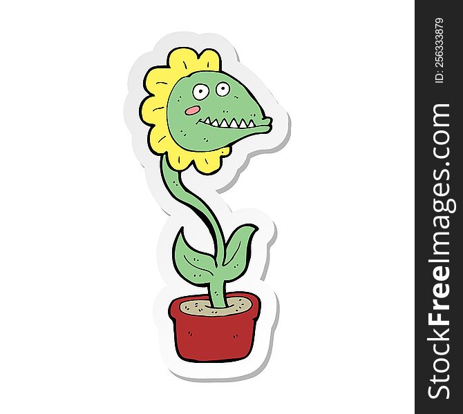 sticker of a cartoon monster plant