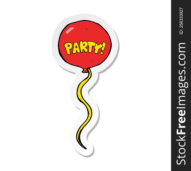 sticker of a cartoon party balloon