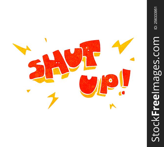 retro cartoon shut up! symbol