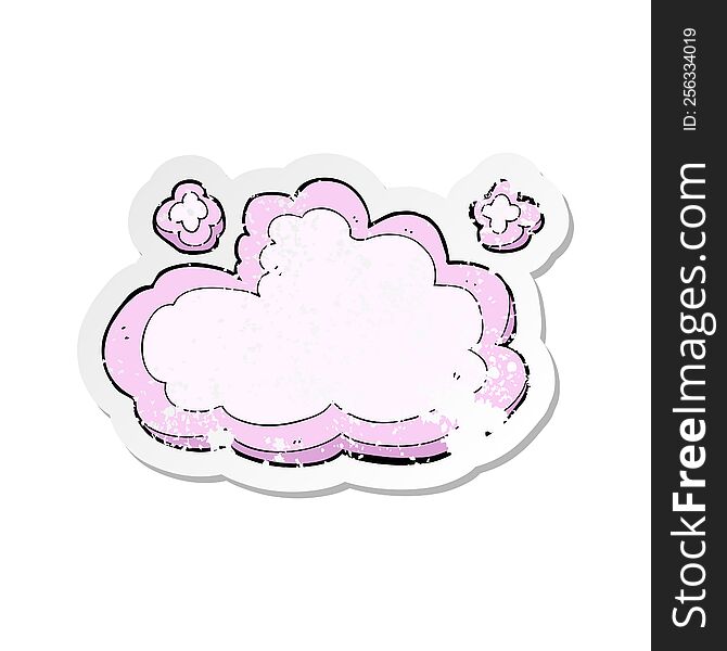 retro distressed sticker of a cartoon decorative cloud