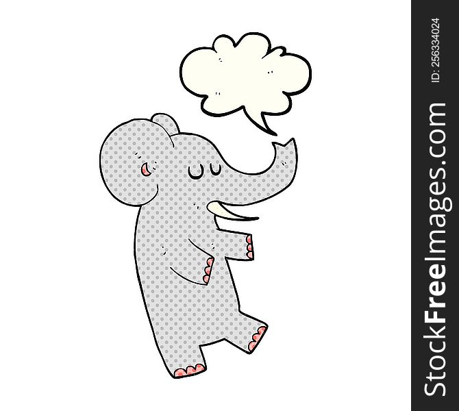 Comic Book Speech Bubble Cartoon Dancing Elephant