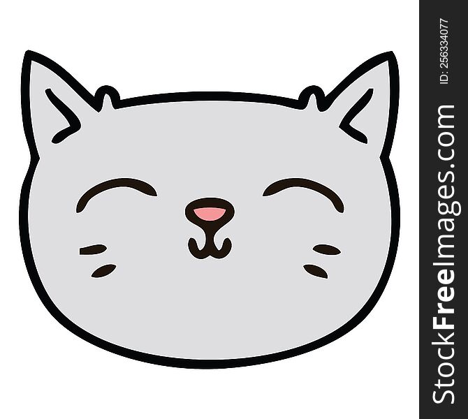 hand drawn quirky cartoon cat face. hand drawn quirky cartoon cat face