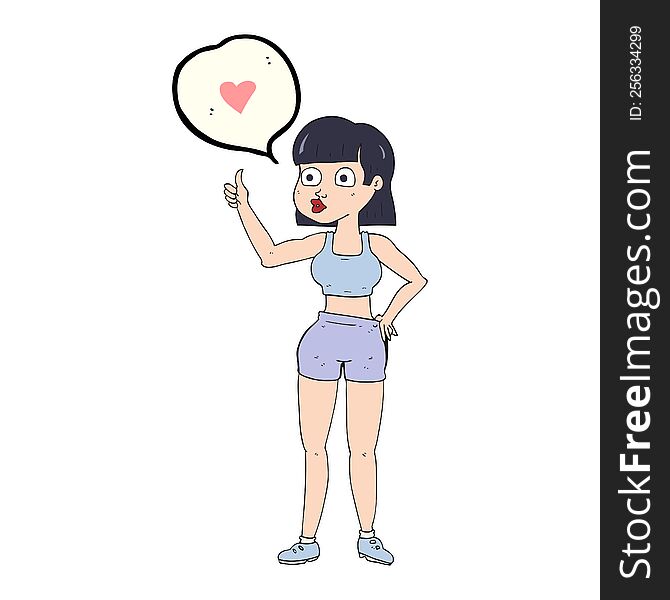 Speech Bubble Cartoon Gym Woman