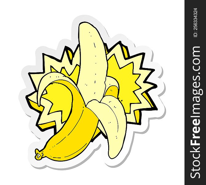 sticker of a cartoon banana symbol