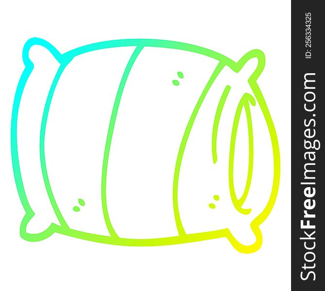 cold gradient line drawing of a cartoon pillow