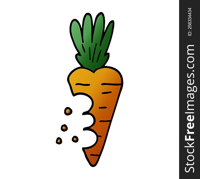 cartoon doodle carrot with bite marks