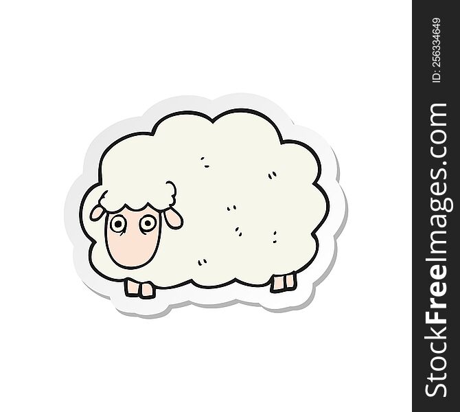 Sticker Of A Cartoon Farting Sheep