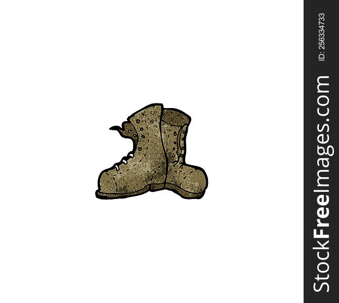 cartoon old work boots