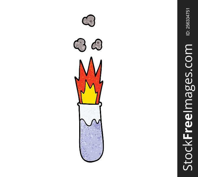 cartoon doodle test tube explosion