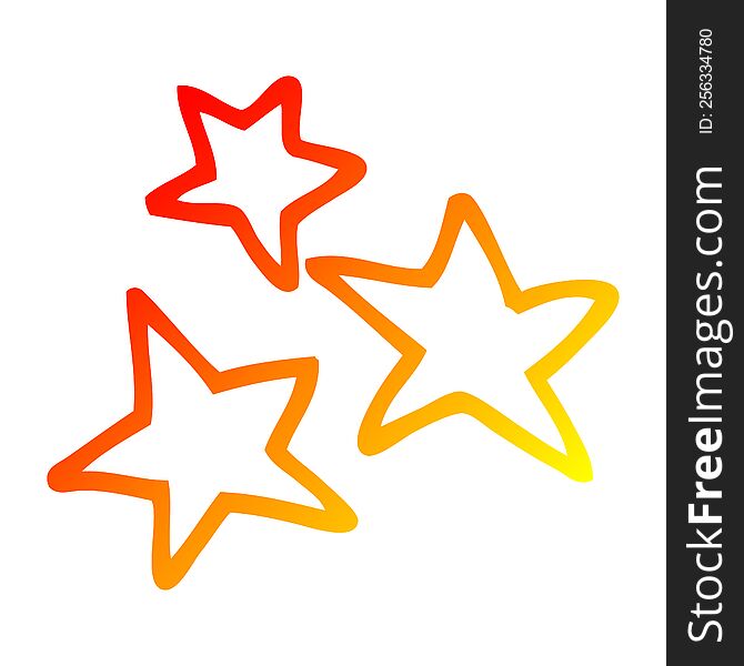 warm gradient line drawing of a cartoon star