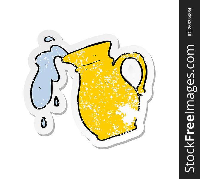 retro distressed sticker of a cartoon water jug