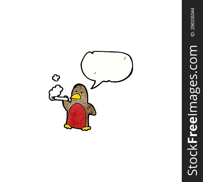 Cartoon Robin Smoking Cigarette