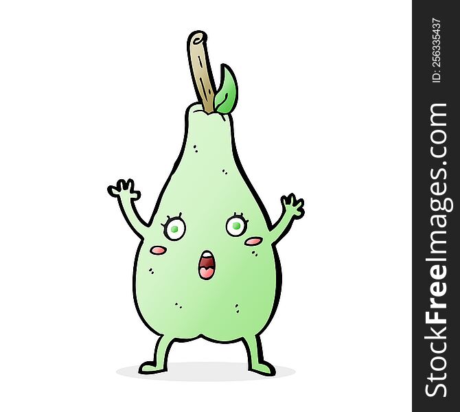 cartoon frightened pear