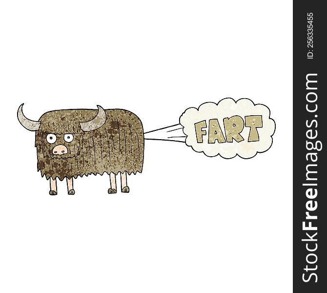 Textured Cartoon Hairy Cow Farting