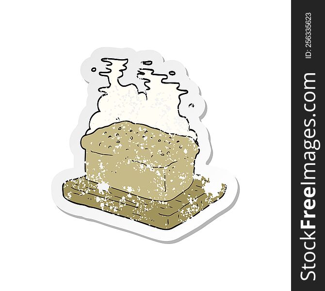 retro distressed sticker of a cartoon loaf of bread