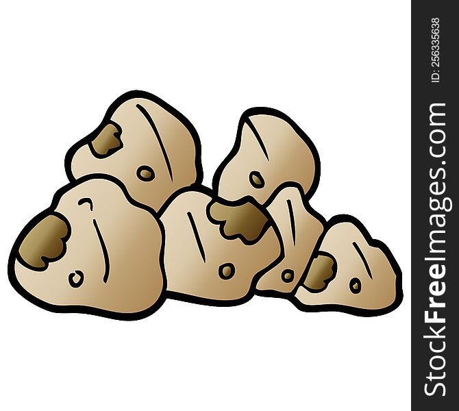 cartoon doodle boulders