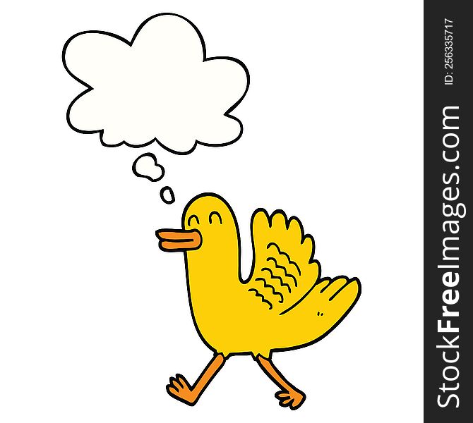 cartoon duck with thought bubble. cartoon duck with thought bubble