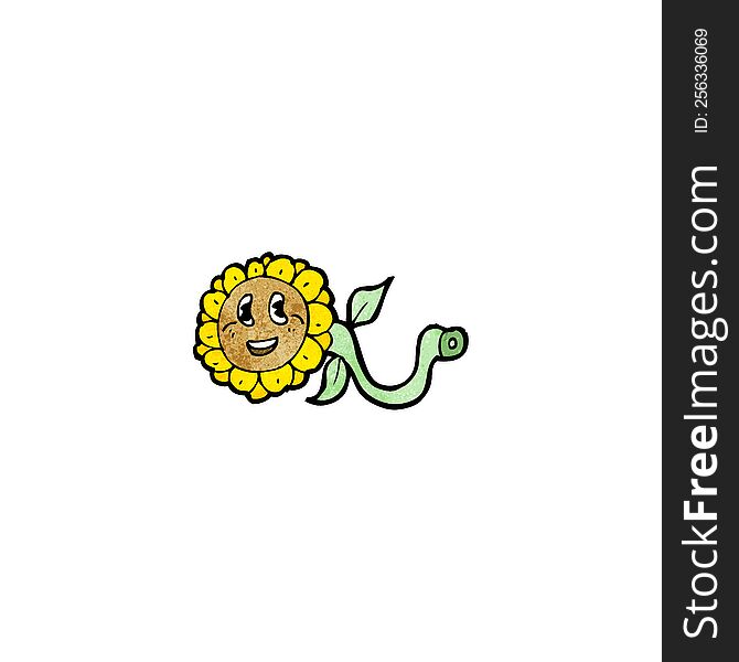 retro sunflower cartoon