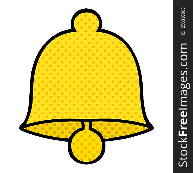 comic book style cartoon of a brass bell