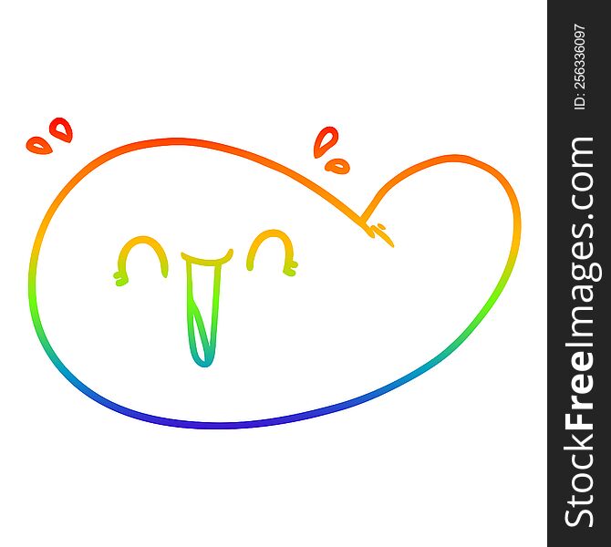 Rainbow Gradient Line Drawing Cartoon Gall Bladder
