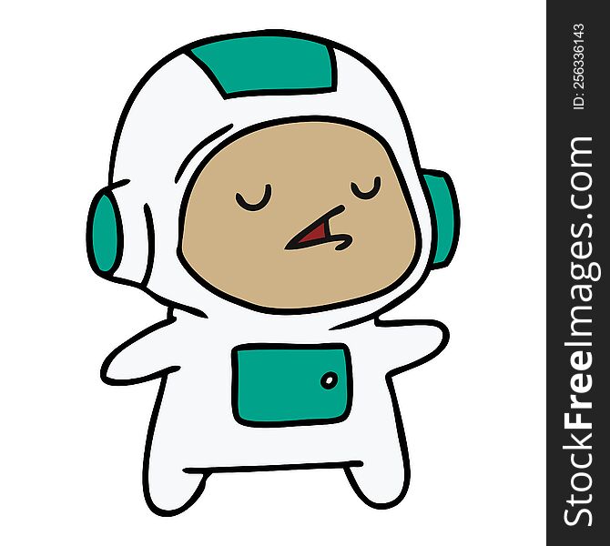 cartoon illustration of a kawaii cute astronaut boy. cartoon illustration of a kawaii cute astronaut boy