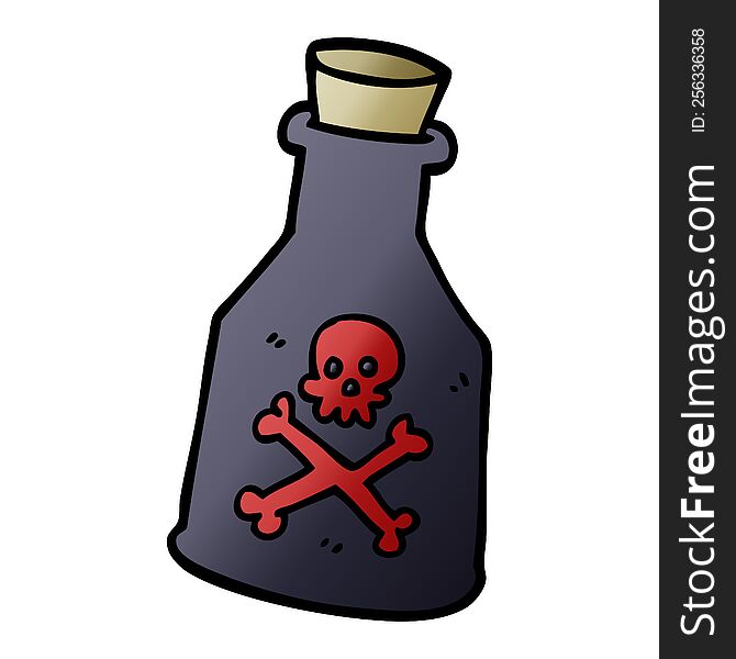 cartoon doodle poison bottle