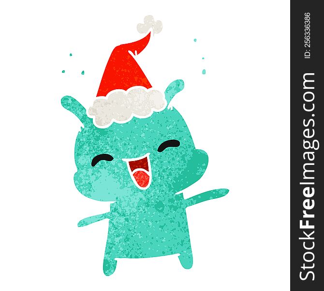 Christmas Retro Cartoon Of Kawaii Alien