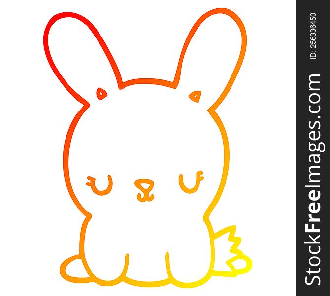 Warm Gradient Line Drawing Cute Cartoon Rabbit