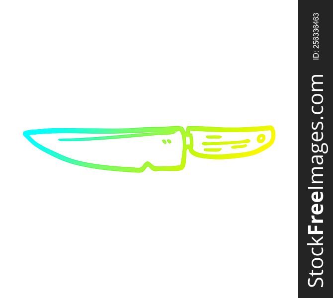 Cold Gradient Line Drawing Cartoon Kitchen Knife