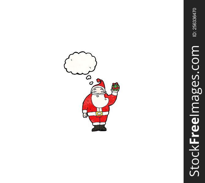 Cartoon Santa With Thought Bubble