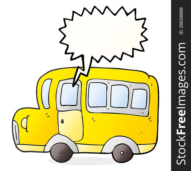 Speech Bubble Cartoon Yellow School Bus