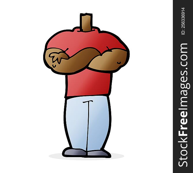 Cartoon Body With Folded Arms  (mix And Match Cartoons Or Add Own Photos