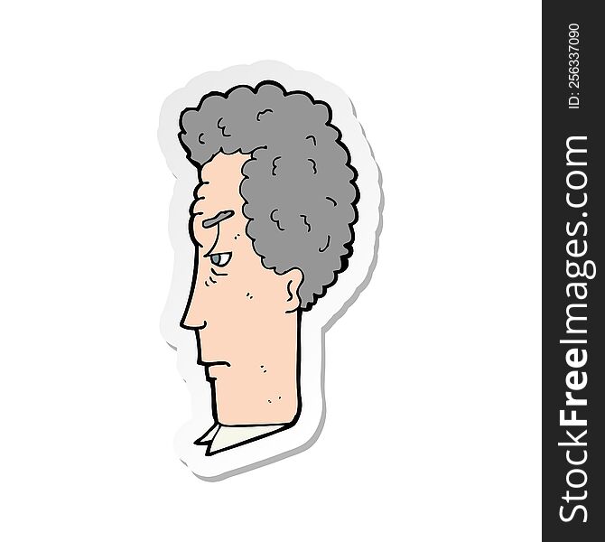 sticker of a cartoon grey haired man