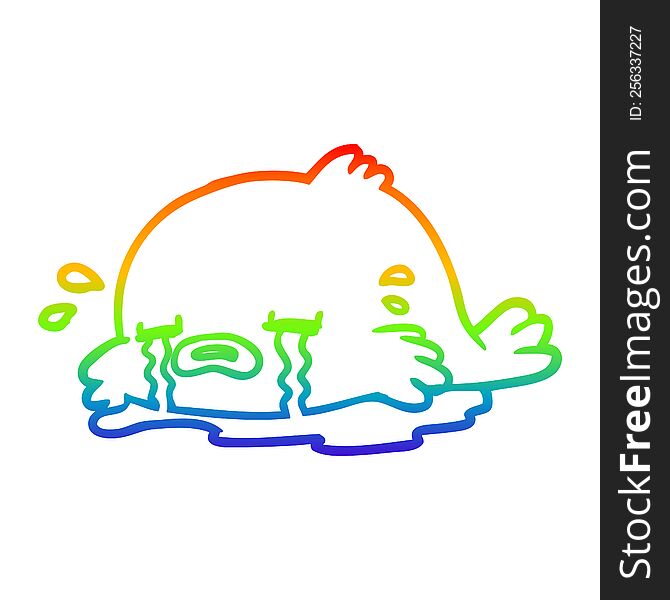 Rainbow Gradient Line Drawing Crying Fish