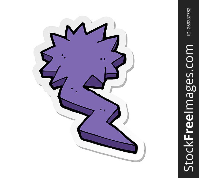 Sticker Of A Cartoon Lightning Bolt Symbol