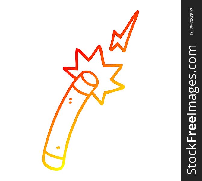 warm gradient line drawing of a cartoon magician wand