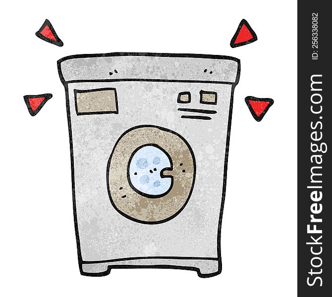 freehand textured cartoon washing machine